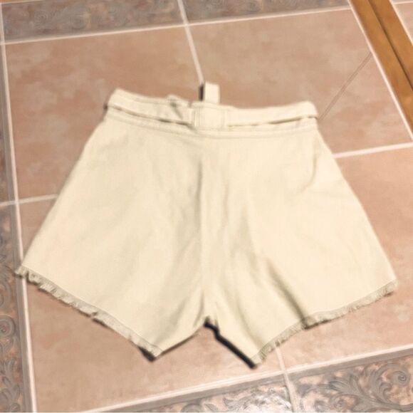 NWOT Free people one Penny high waist tie cream ivory long Raw Hem shorts 6 - Picture 12 of 14
